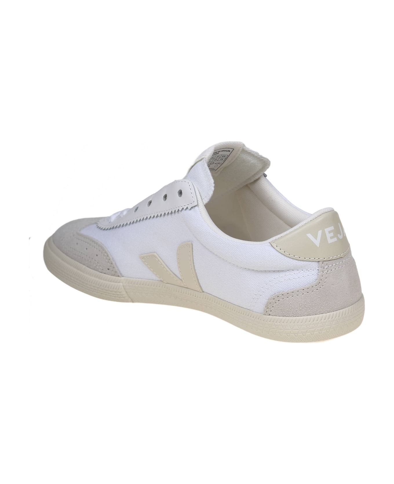 Veja Volley Sneakers In Canvas Color White/beige - white/pierre