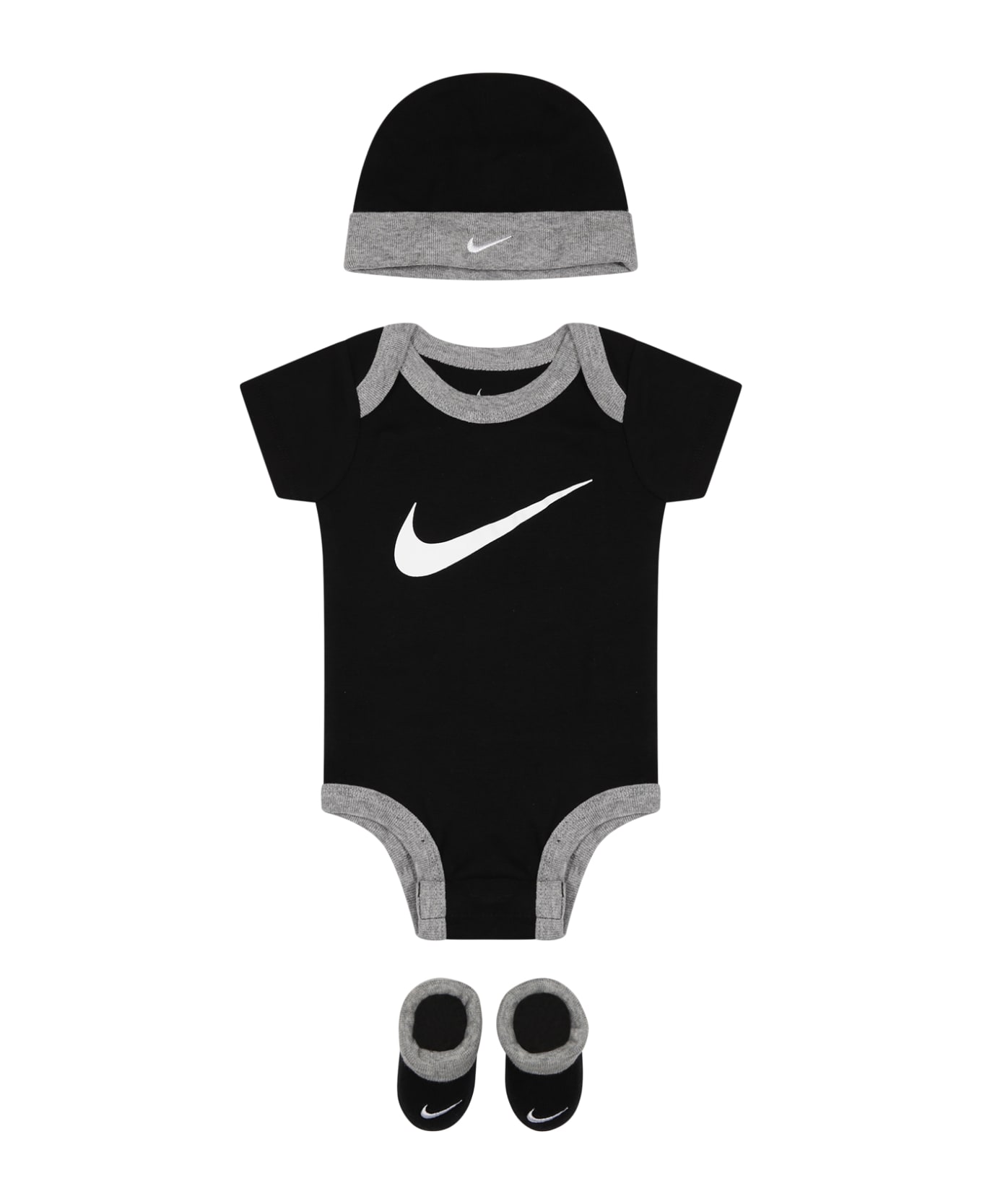 Nike Black Set For Bay Kids With Swoosh - Black
