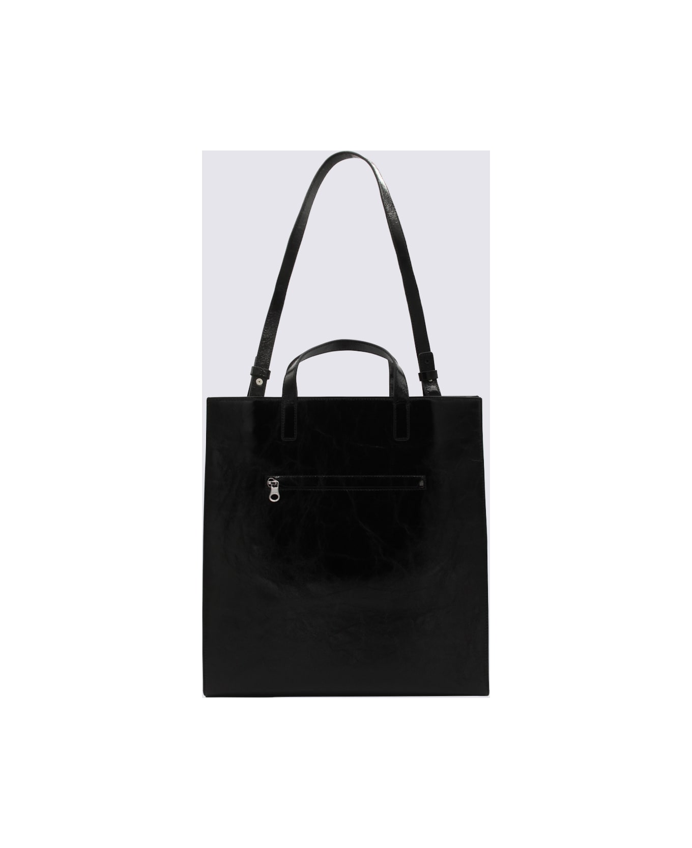 Courrèges Black And White Leather Handle Bag - Black トートバッグ