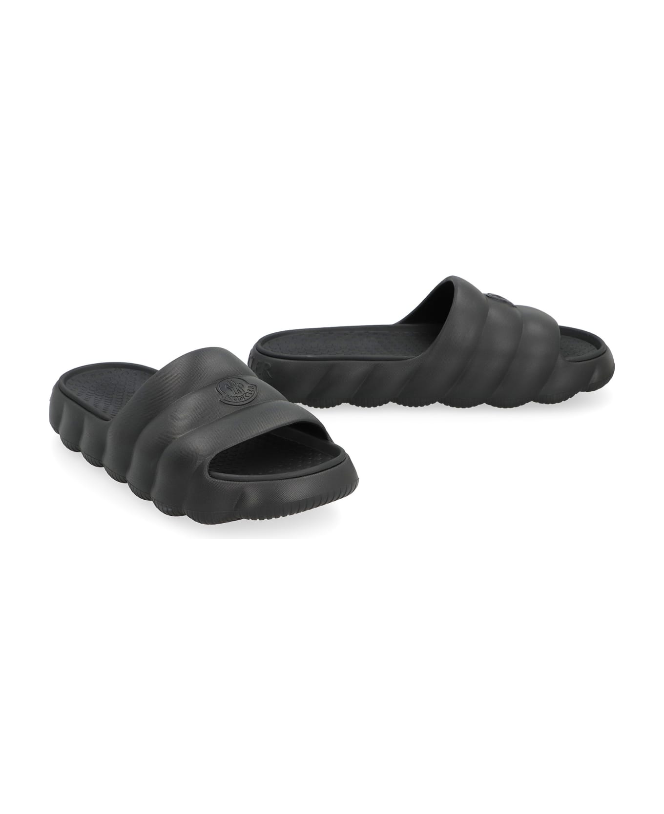 Moncler Lilo Rubber Slides - black