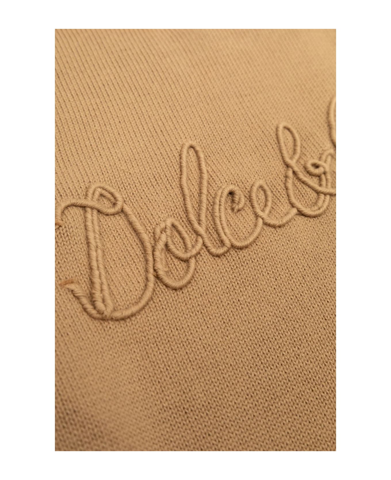 Dolce & Gabbana Logo Embroidered Knitted Pullover - Corda Scuro