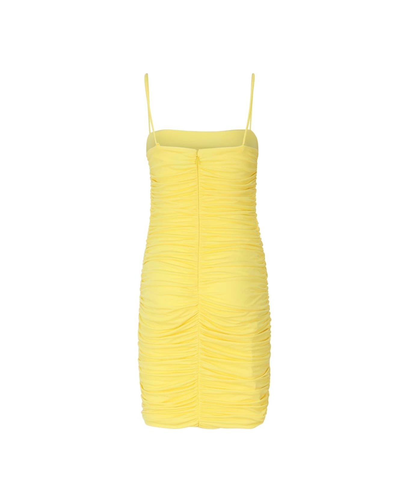 Pinko Strapped Stretch Mini Dress - Yellow