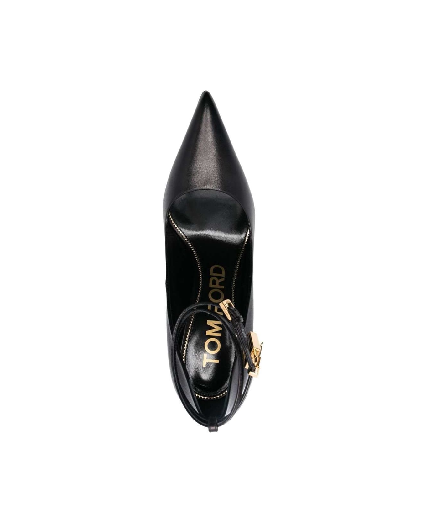 Tom Ford Black Pumps With Padlock Detail In Smooth Leather Woman - Black ハイヒール