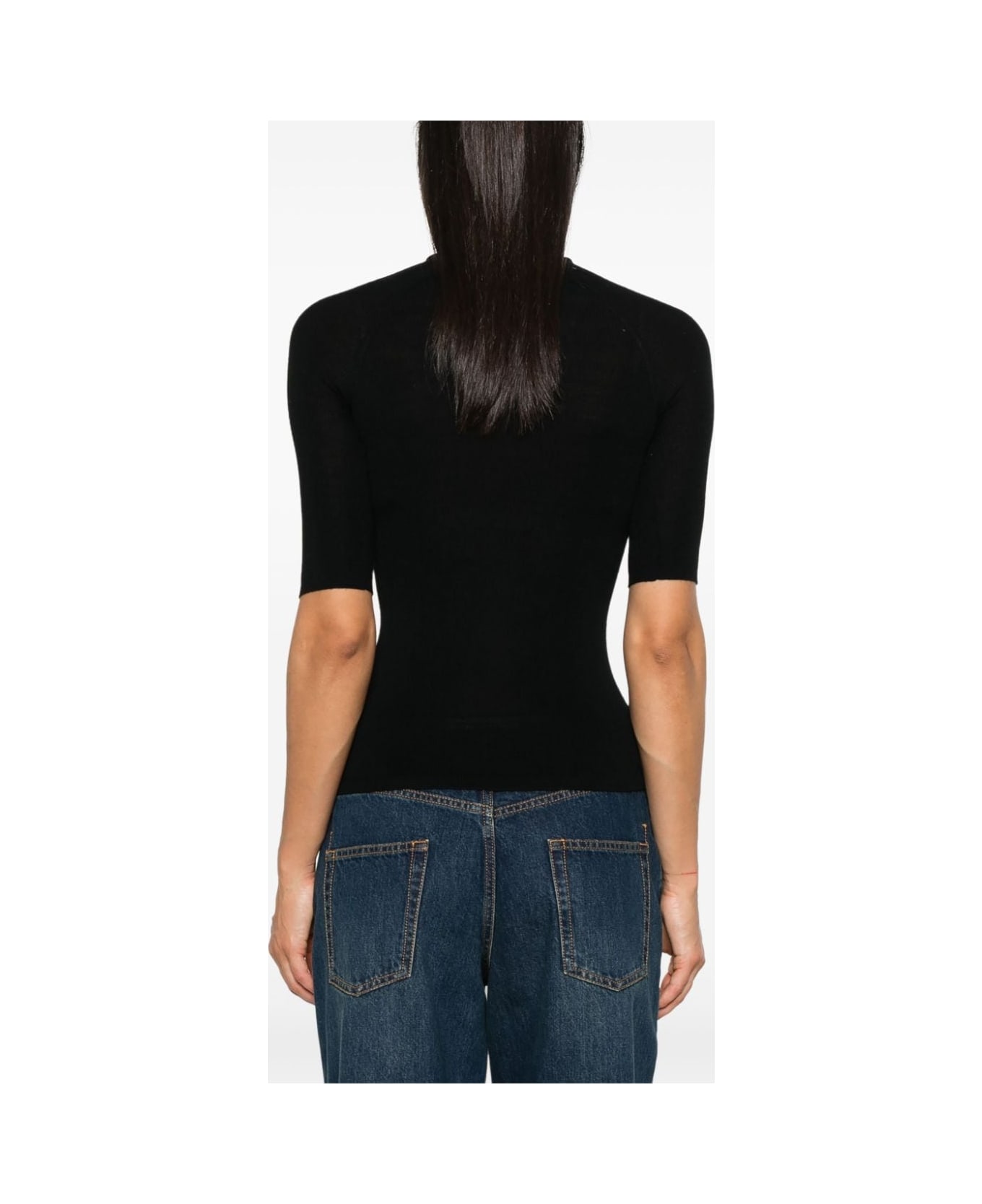 Majestic Filatures Wool And Silk Blend High-neck Sweater - Black