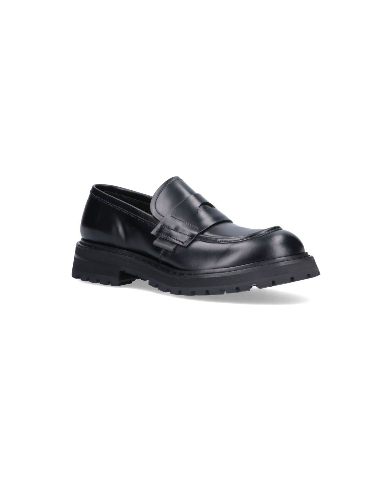 Premiata Leather Loafers Loafers - NERO ローファー＆デッキシューズ