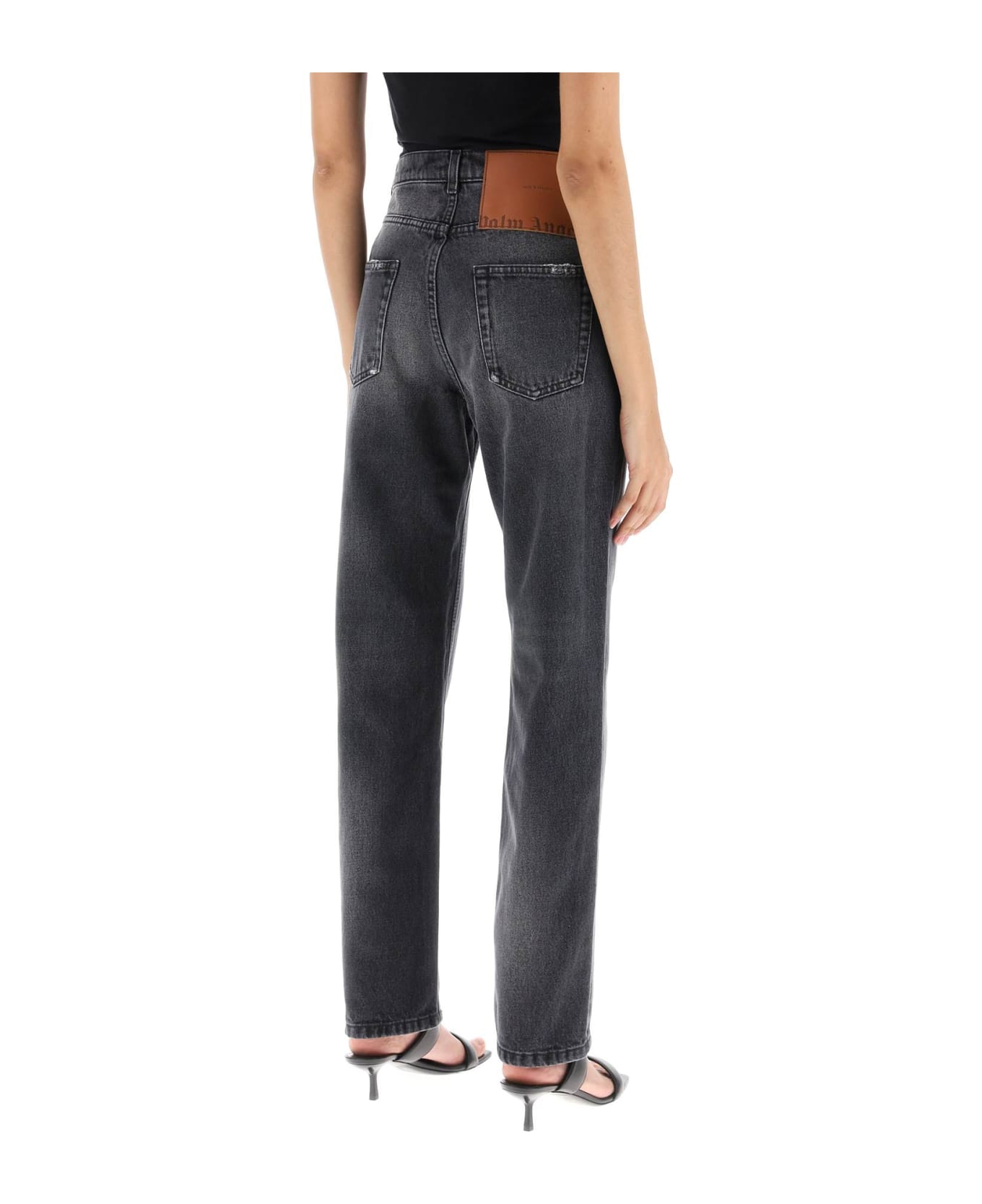 Palm Angels Straight Cut Jeans - BLACK BROWN (Grey)