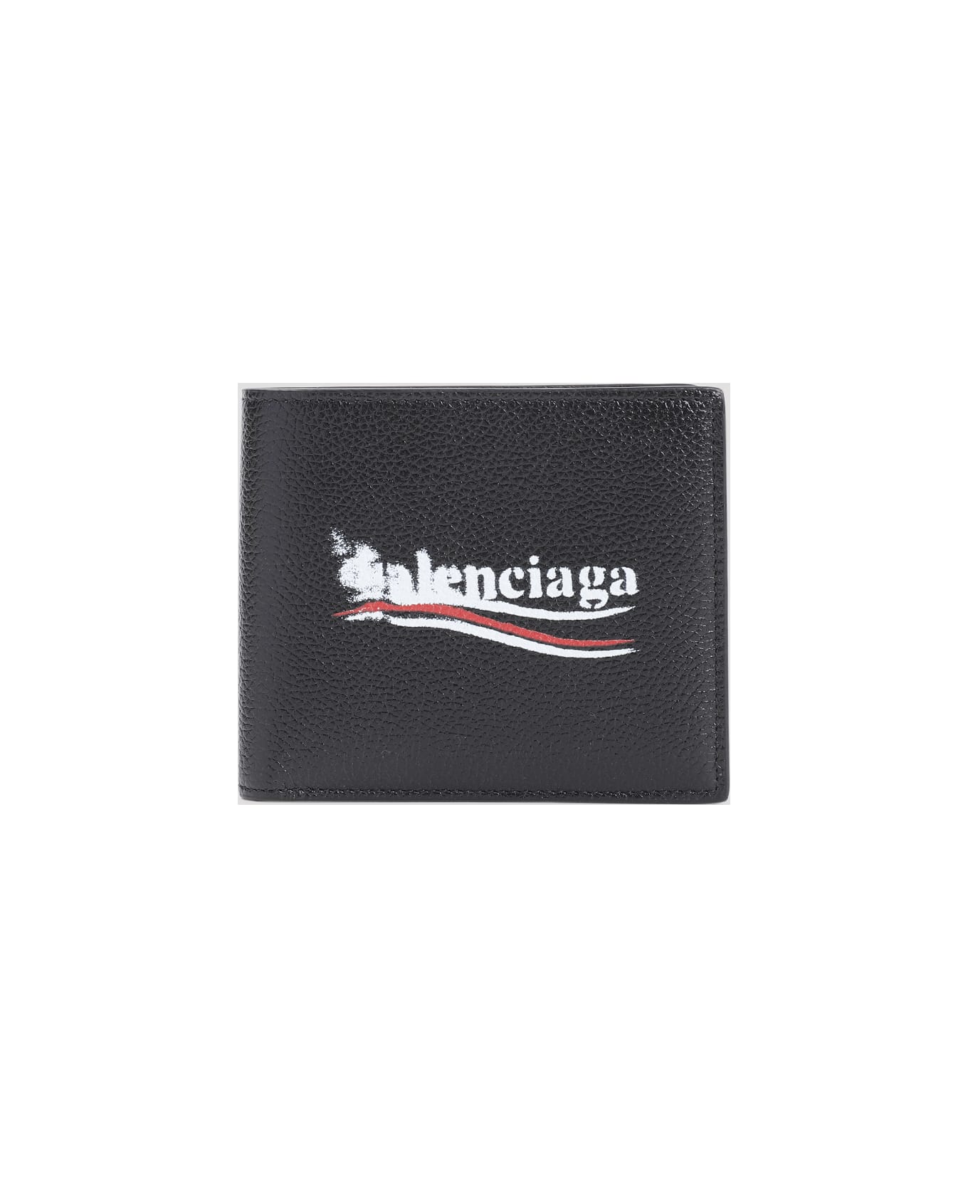 Balenciaga Cash Leather Wallet - Black