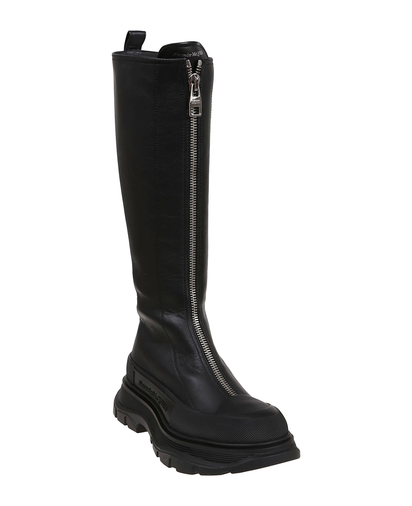 Alexander McQueen Boot Zip Tread Slick - Black Black
