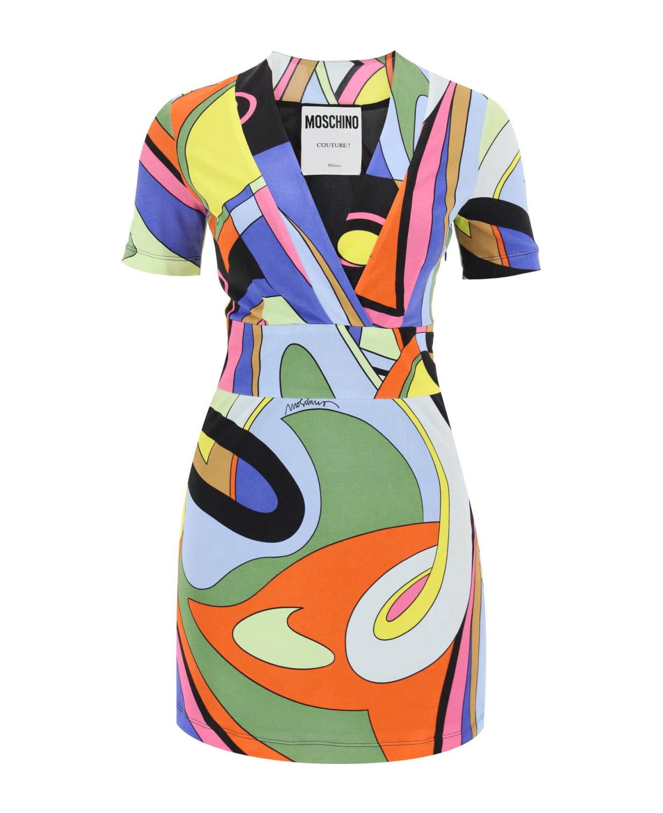Moschino Multicolor Print Mini Dress - FANTASIA VARIANTE UNICA ワンピース＆ドレス