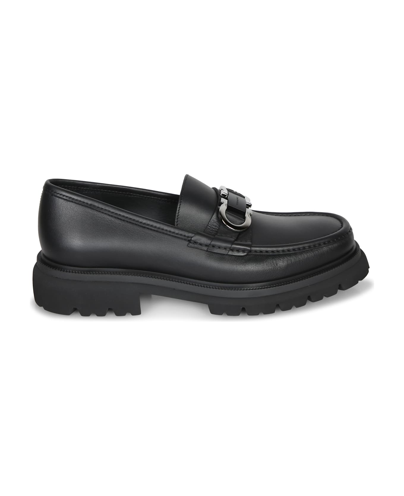 Ferragamo Gancini Black Loafer - Black