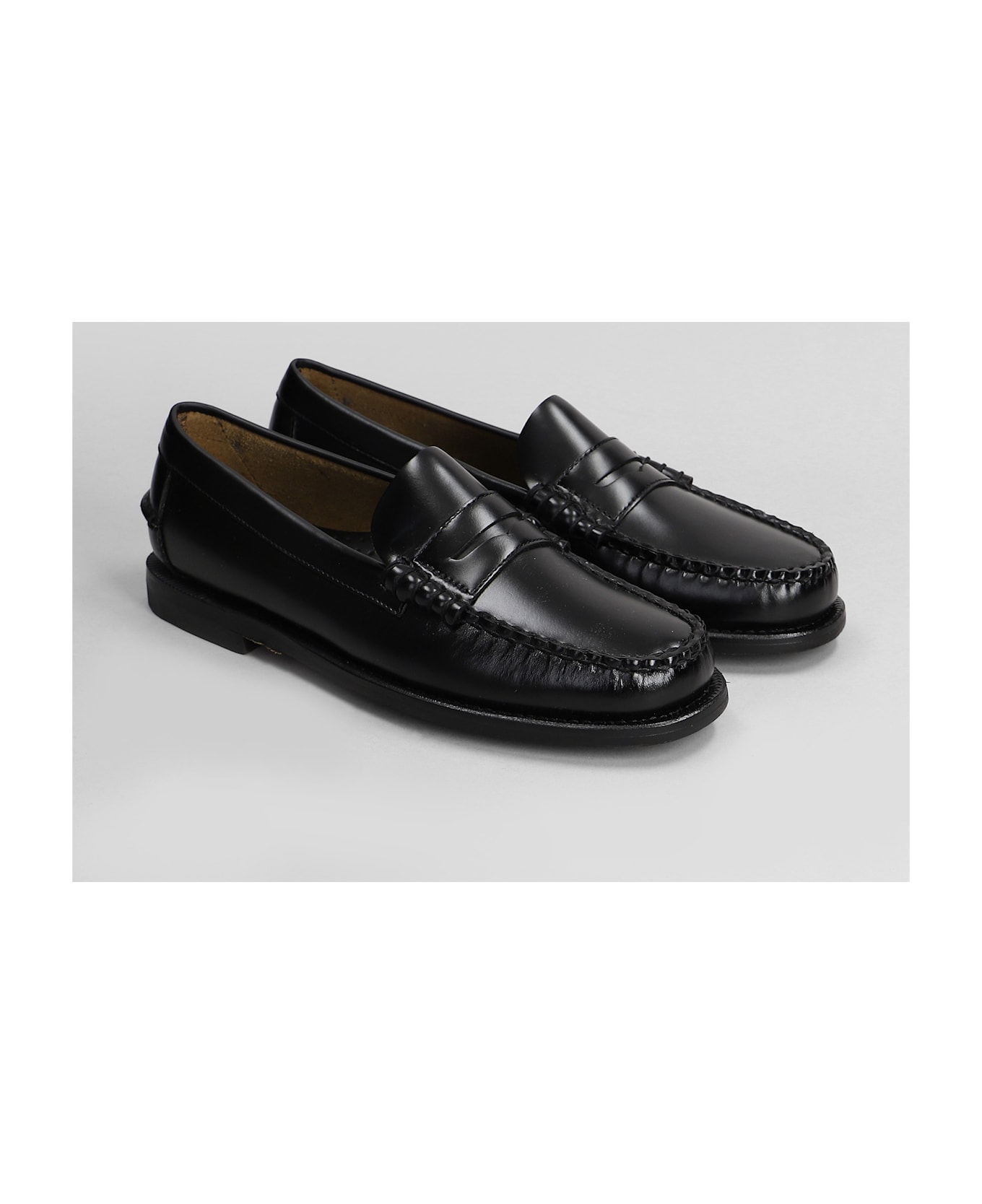 Sebago Classic Dan Loafers In Black Leather - BLACK