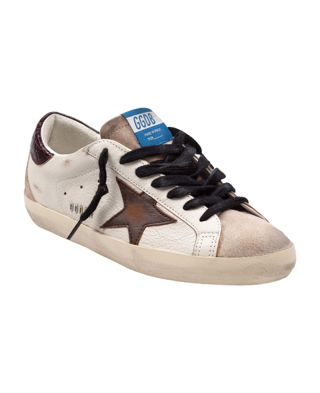 Golden Goose Super Star Sneakers In Leather And Suede Color Beige And Brown - Multi