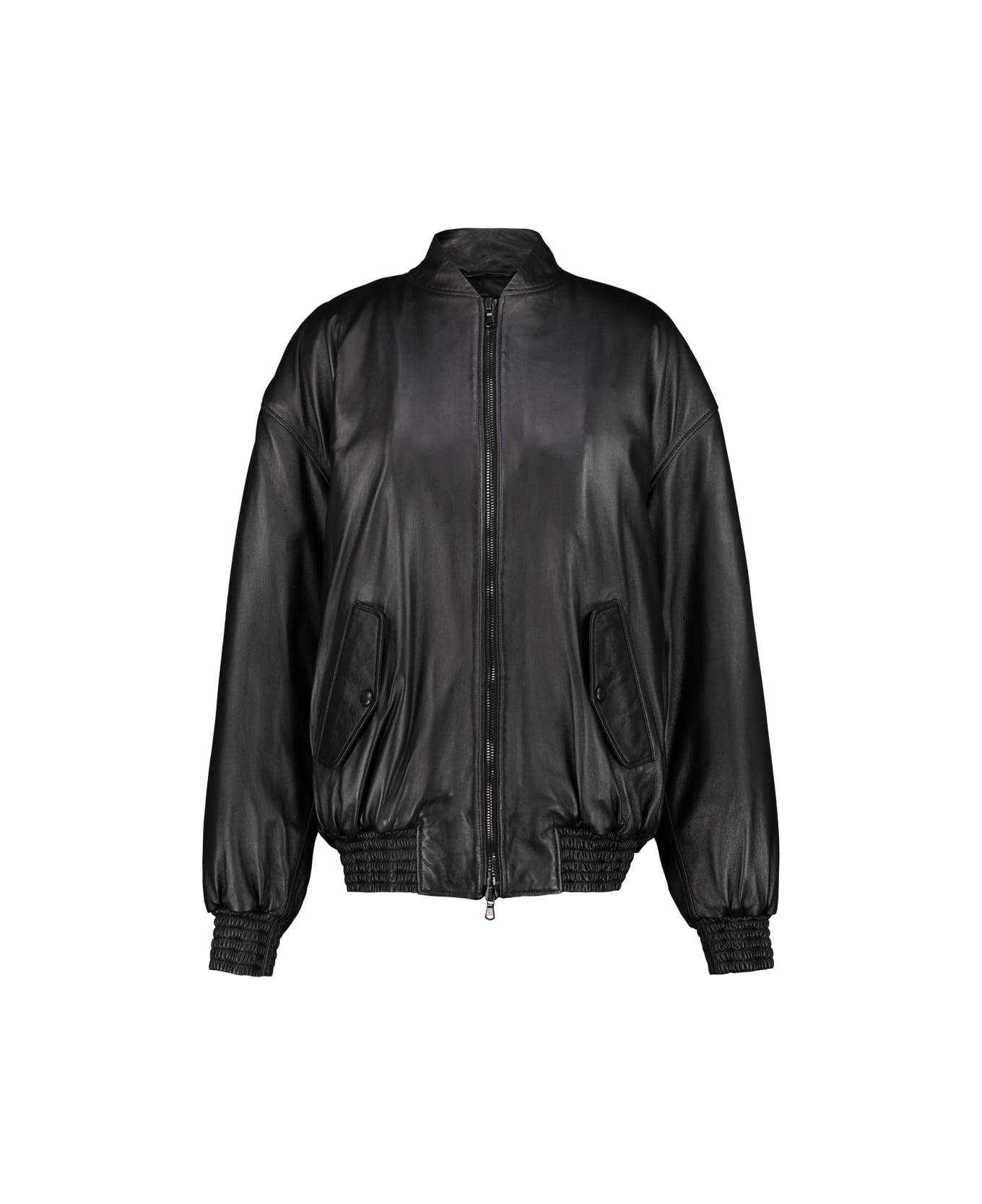 WARDROBE.NYC Leather Bomber Jacket - Blk Black