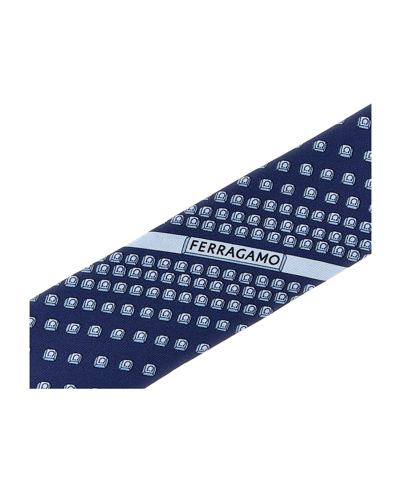 Ferragamo 'tasto' Tie - Blue ネクタイ