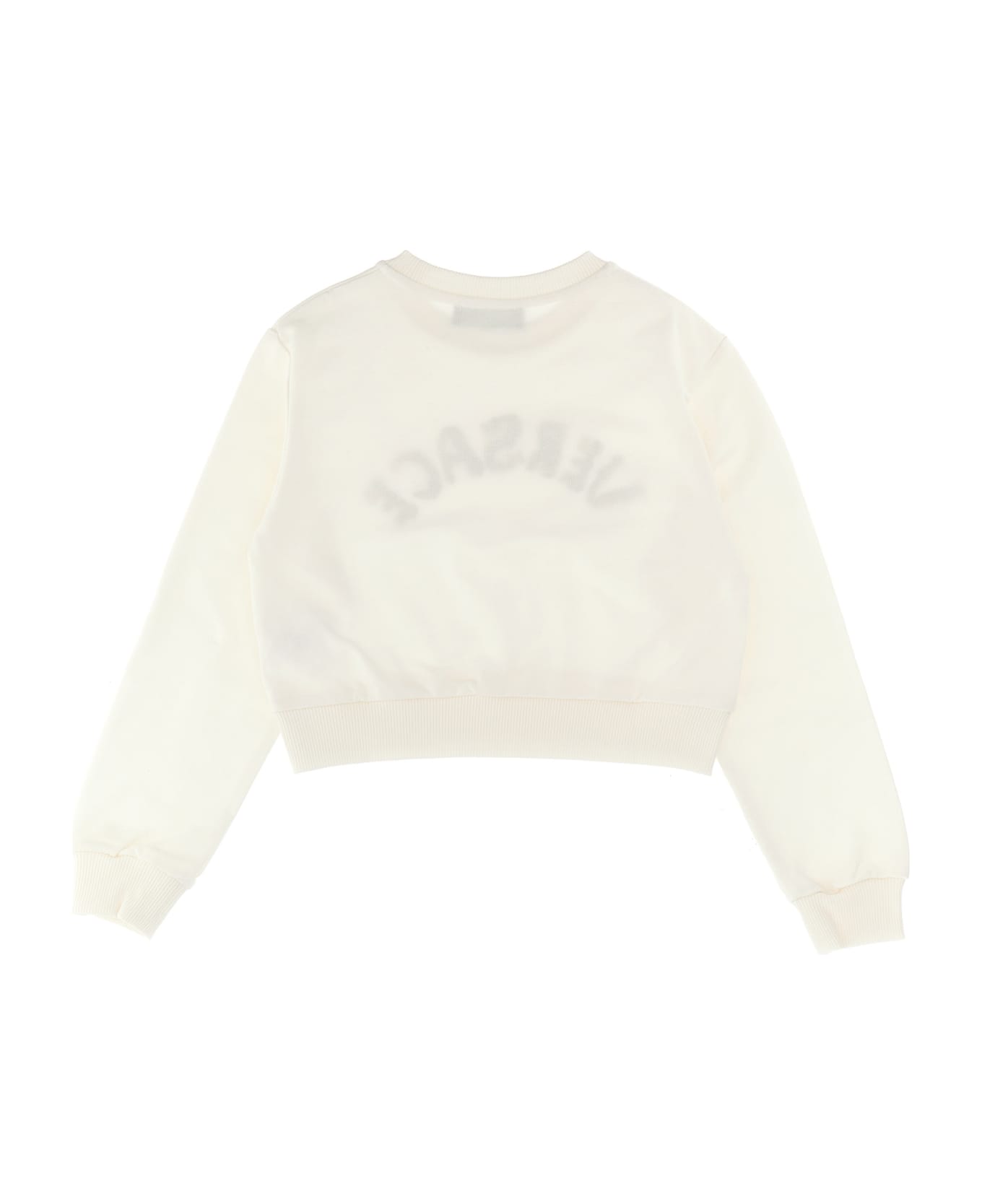 Versace La Vacanza Logo Embroidery Sweatshirt - White