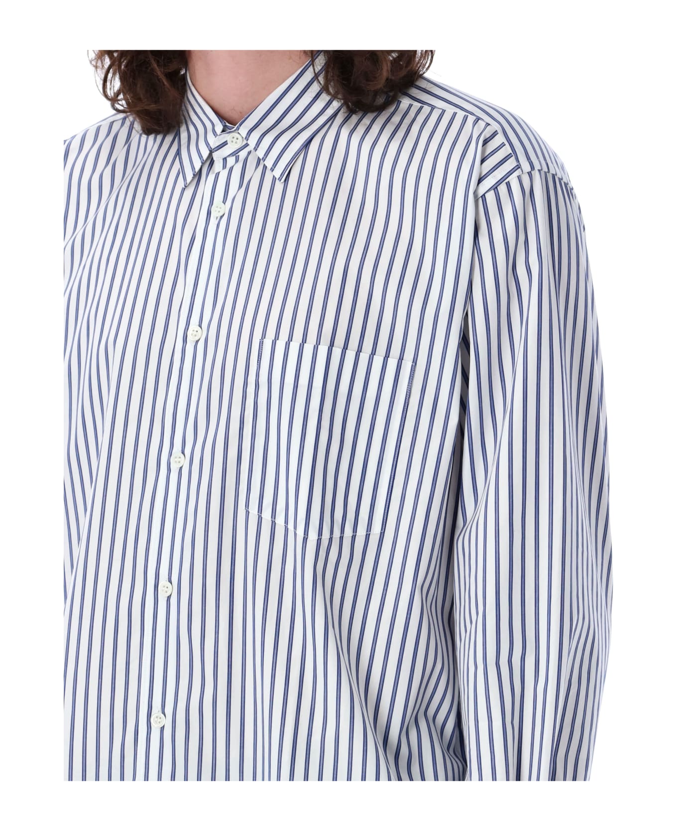 Comme des Garçons Shirt Striped Shirt - WHITE BLUE