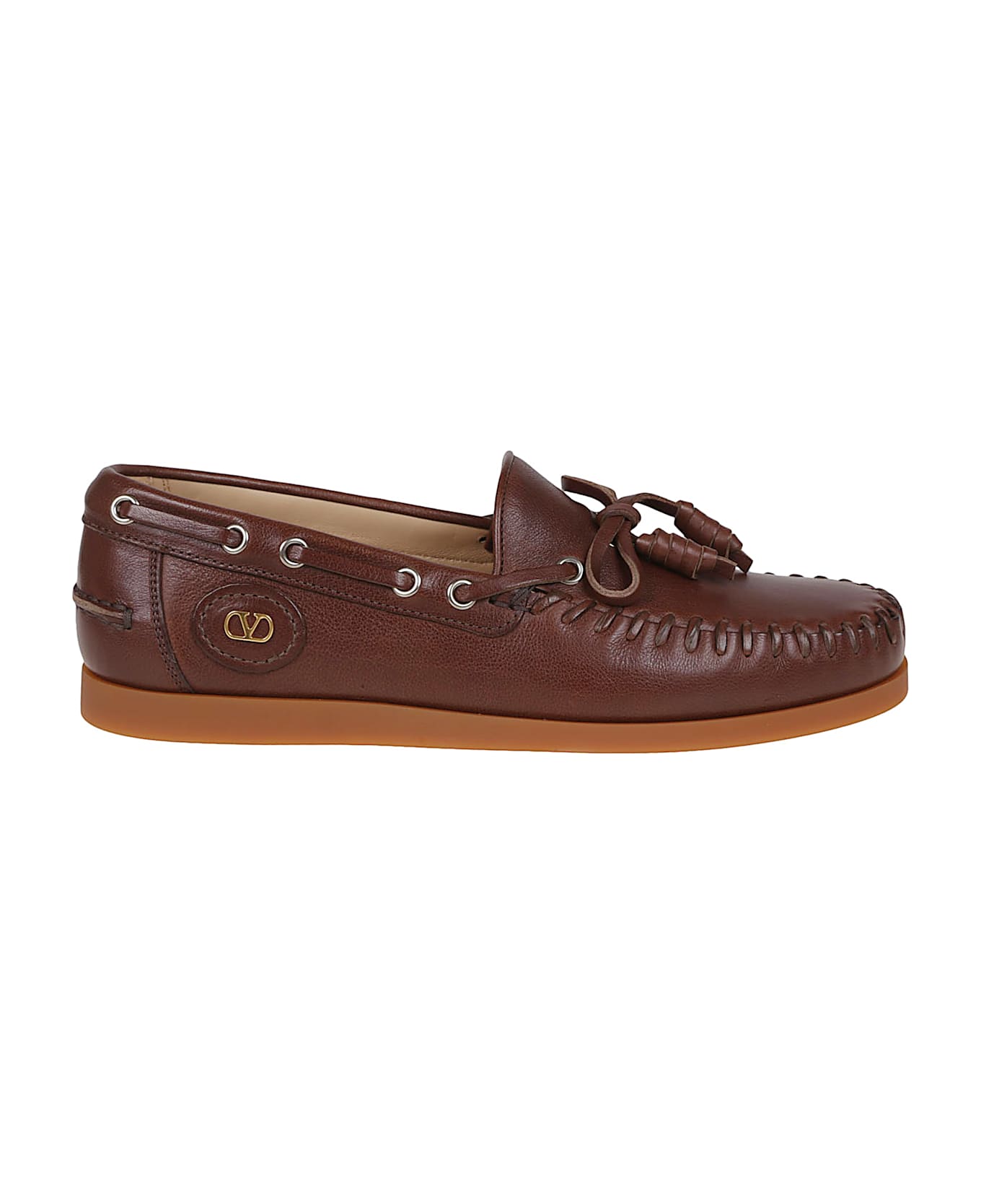 Valentino Garavani Boat Shoe | Palm Avenue | Bufalo/antique Brass Logo/rs - Brown