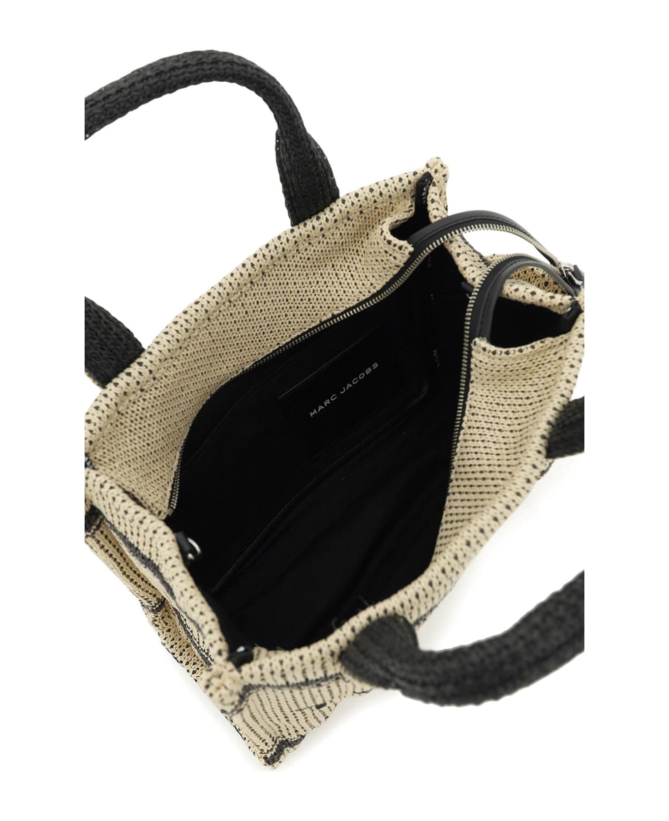 Marc Jacobs 'the Straw Jacquard Medium Tote Bag' - NATURAL (Black)