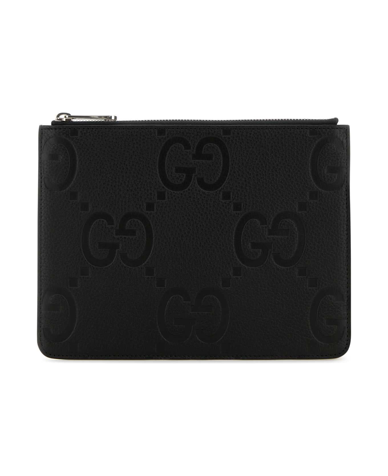 Gucci Black Leather Medium Clutch - Black