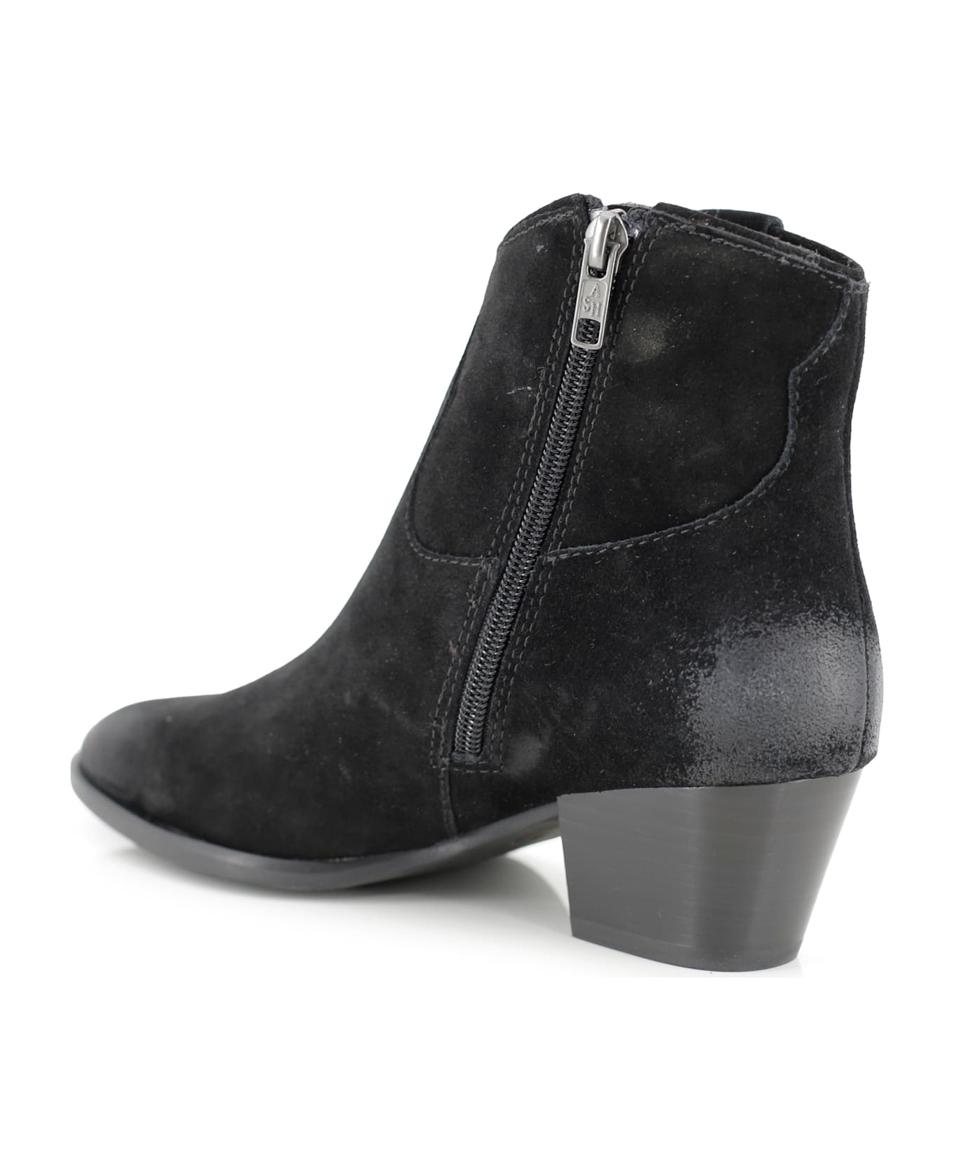 Ash Suede Fame Ankle Boots - Black