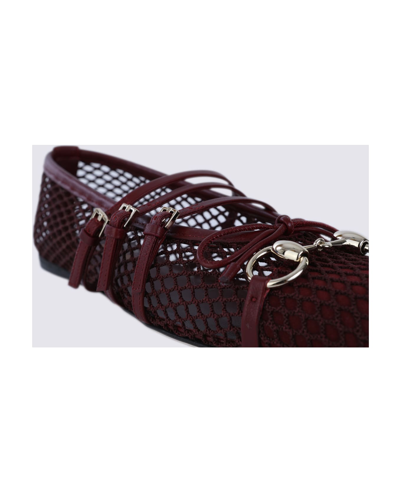 Gucci Red Ancora Leather Flats - Rosso Ancora