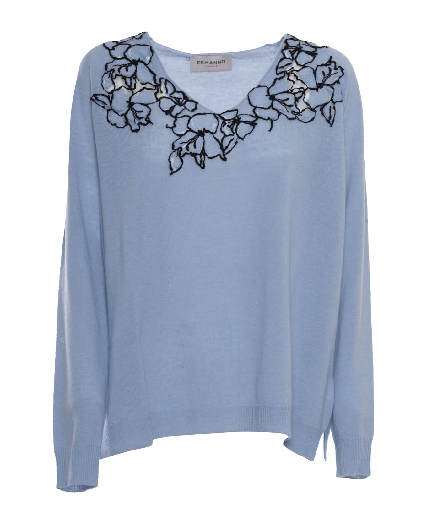 Ermanno Ermanno Scervino V Neck T-shirt - LIGHT BLUE