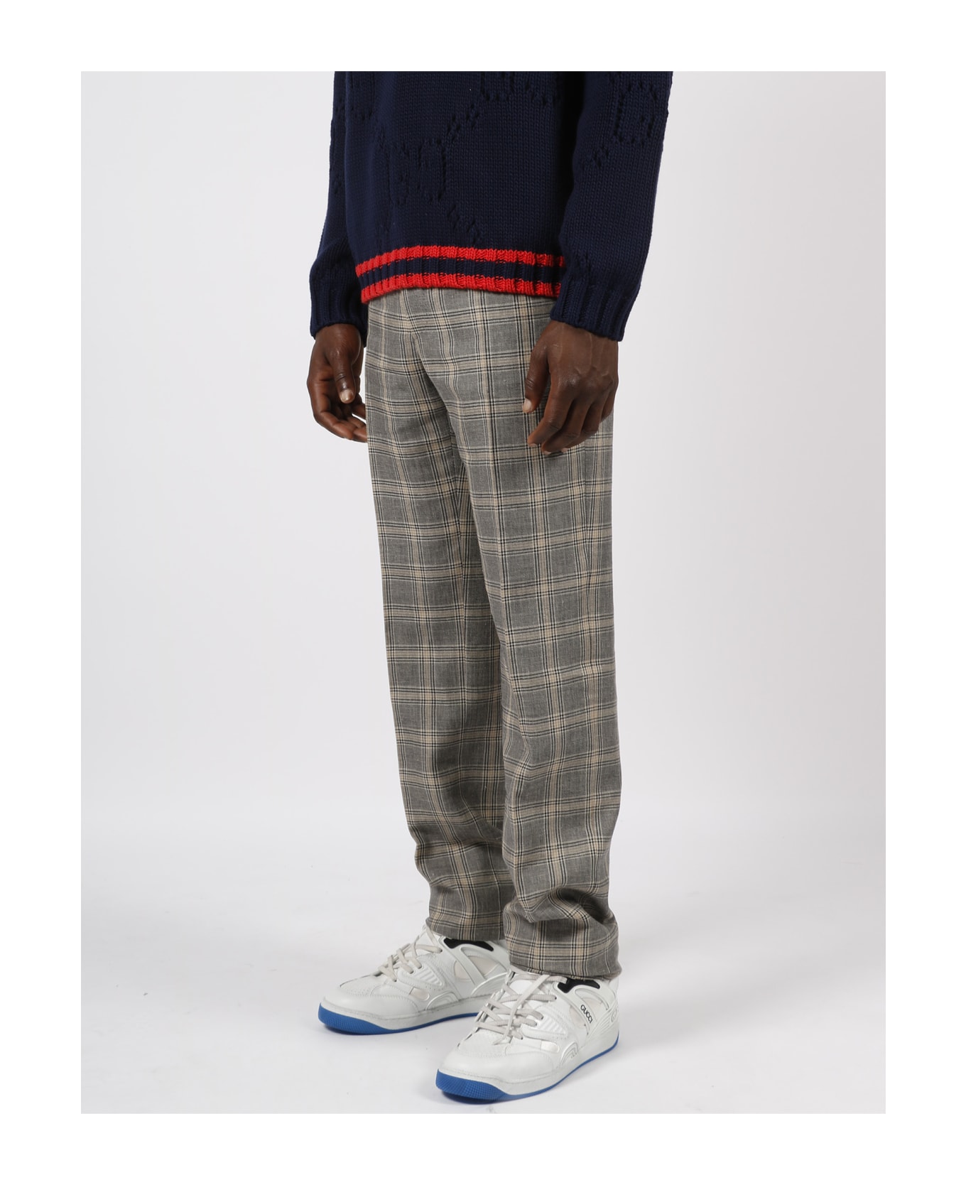 Gucci Prince Of Wales Trousers - Grey