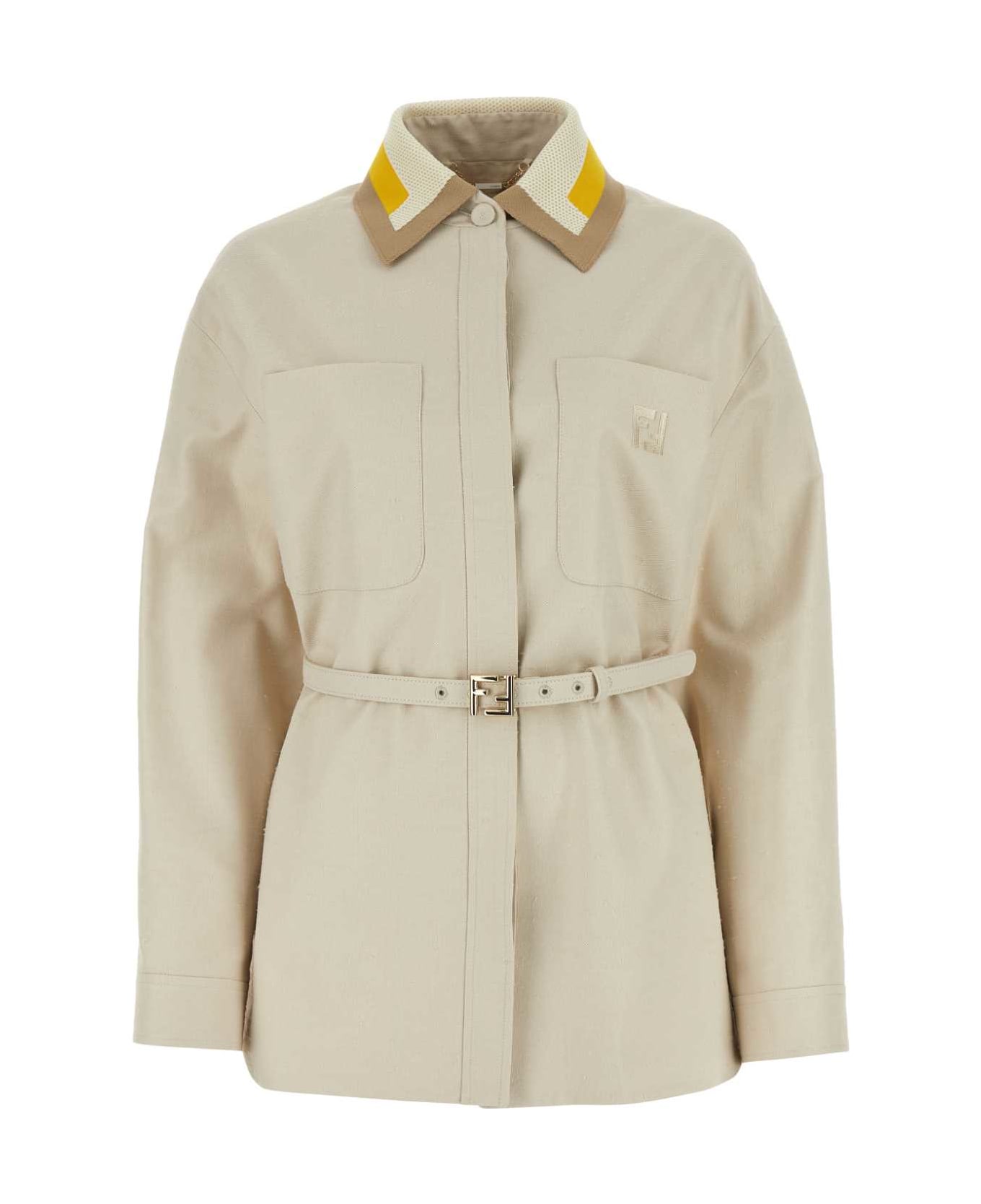 Fendi Ivory Canvas Jacket - LINEN