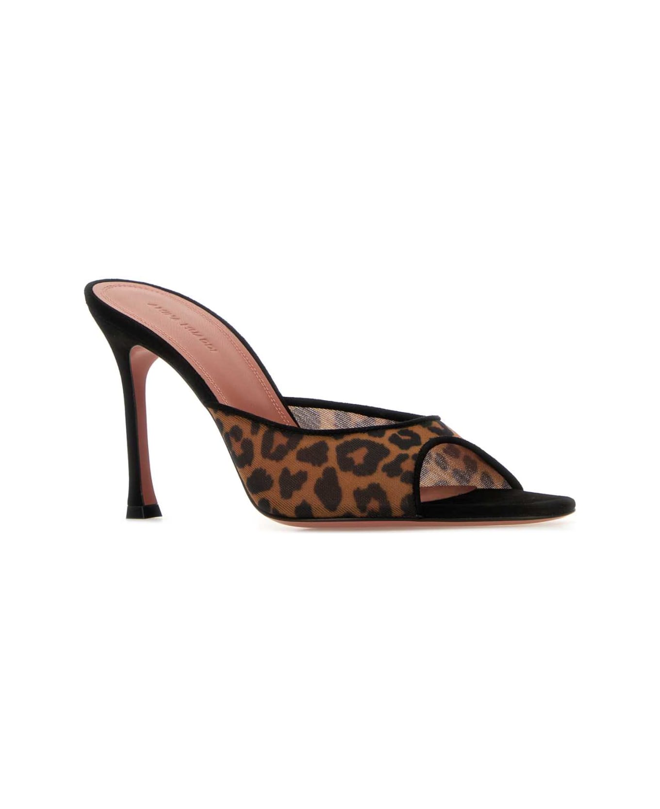 Amina Muaddi Printed Mesh Alexa Mules - LEOPARD95MMSRHEEL