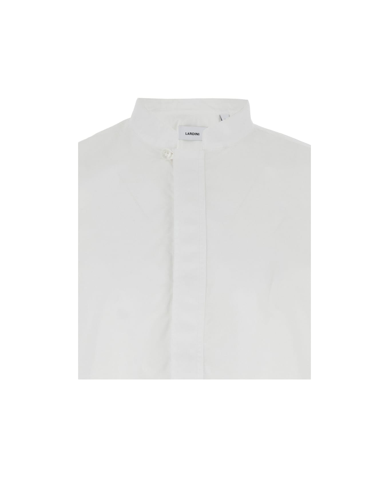 Lardini White Shirt With Mandarin Collar In Cotton Man - White