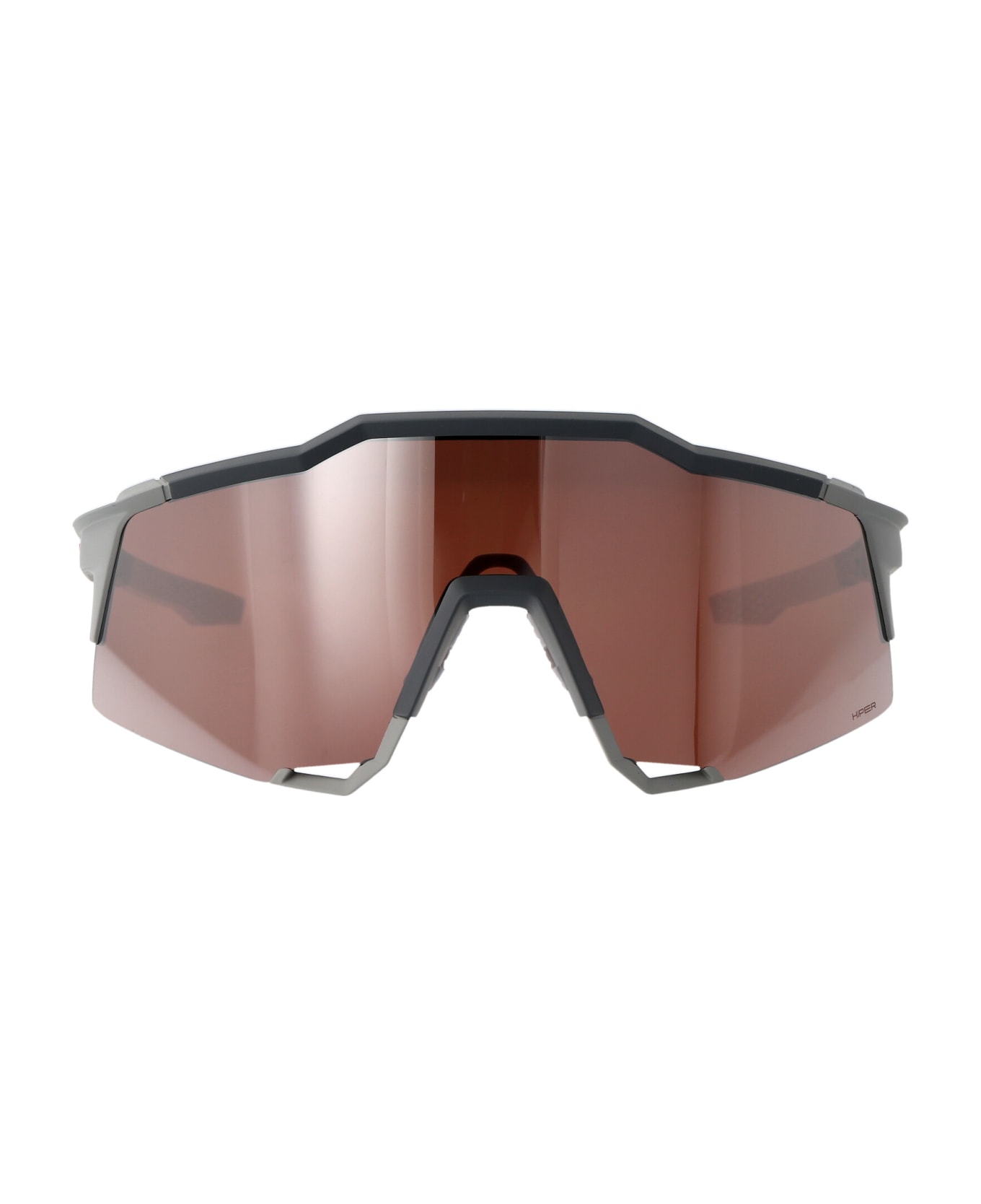 100% Speedcraft Sunglasses - Soft Tact Stone Grey - HiPER Crimson Silver Mirror Lens