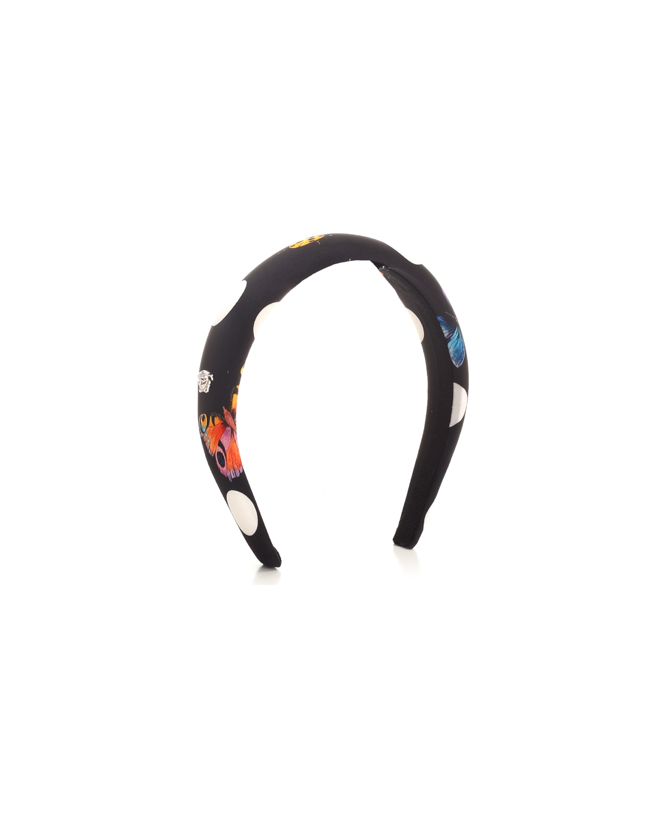 Versace Headband With Polka Dots And Insects - Black