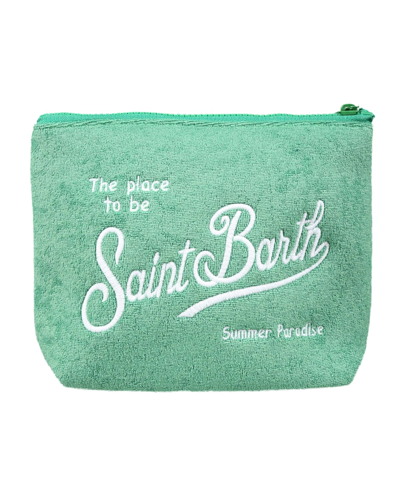 MC2 Saint Barth Green Clutch Bag For Kids With Logo - Green アクセサリー＆ギフト