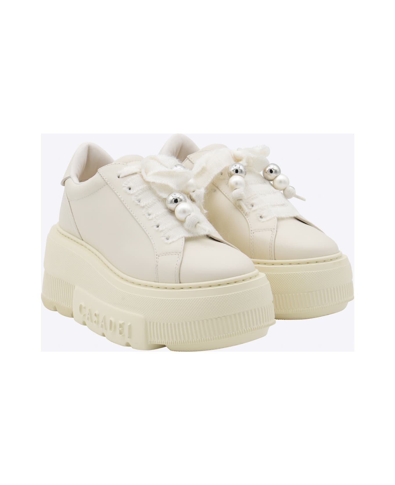Casadei Milk Leather Nexus Sneakers - MILK