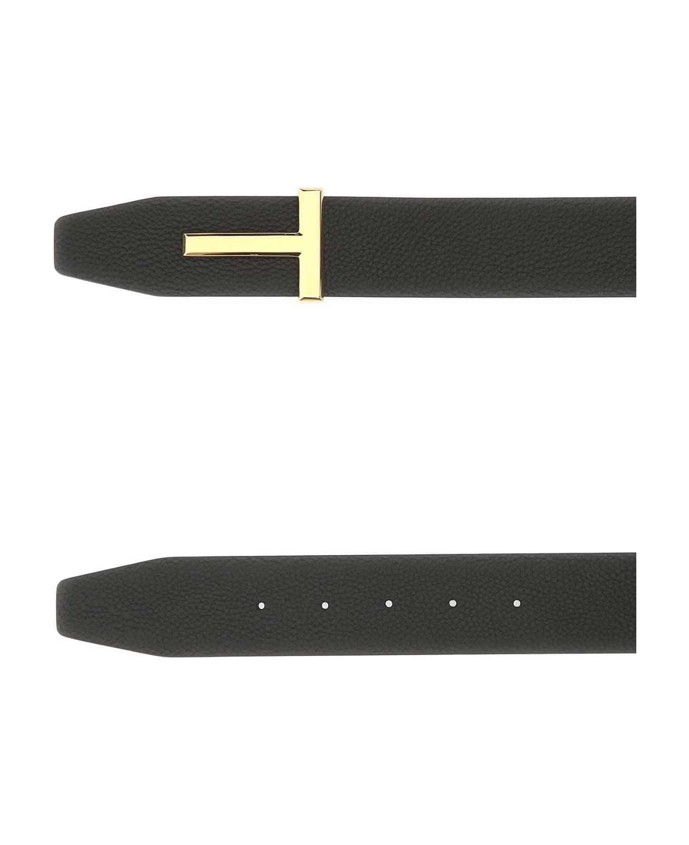 Tom Ford Dark Brown Leather Belt - 3BN06