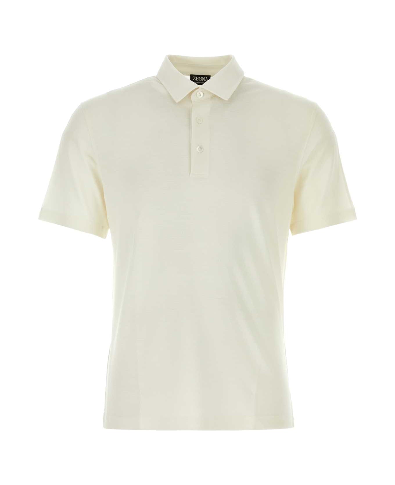 Zegna Ivory Piquet Polo Shirt - N01 ポロシャツ