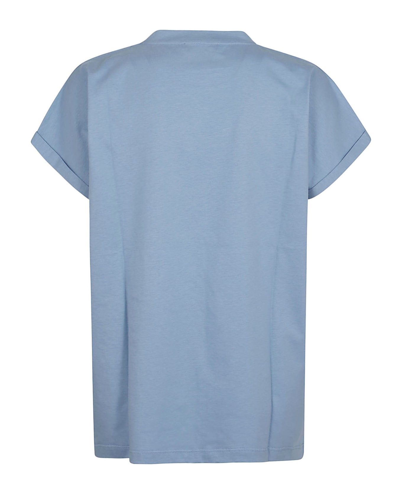 Balmain Flock Detail T-shirt - Slf Bleu Pale Naturel