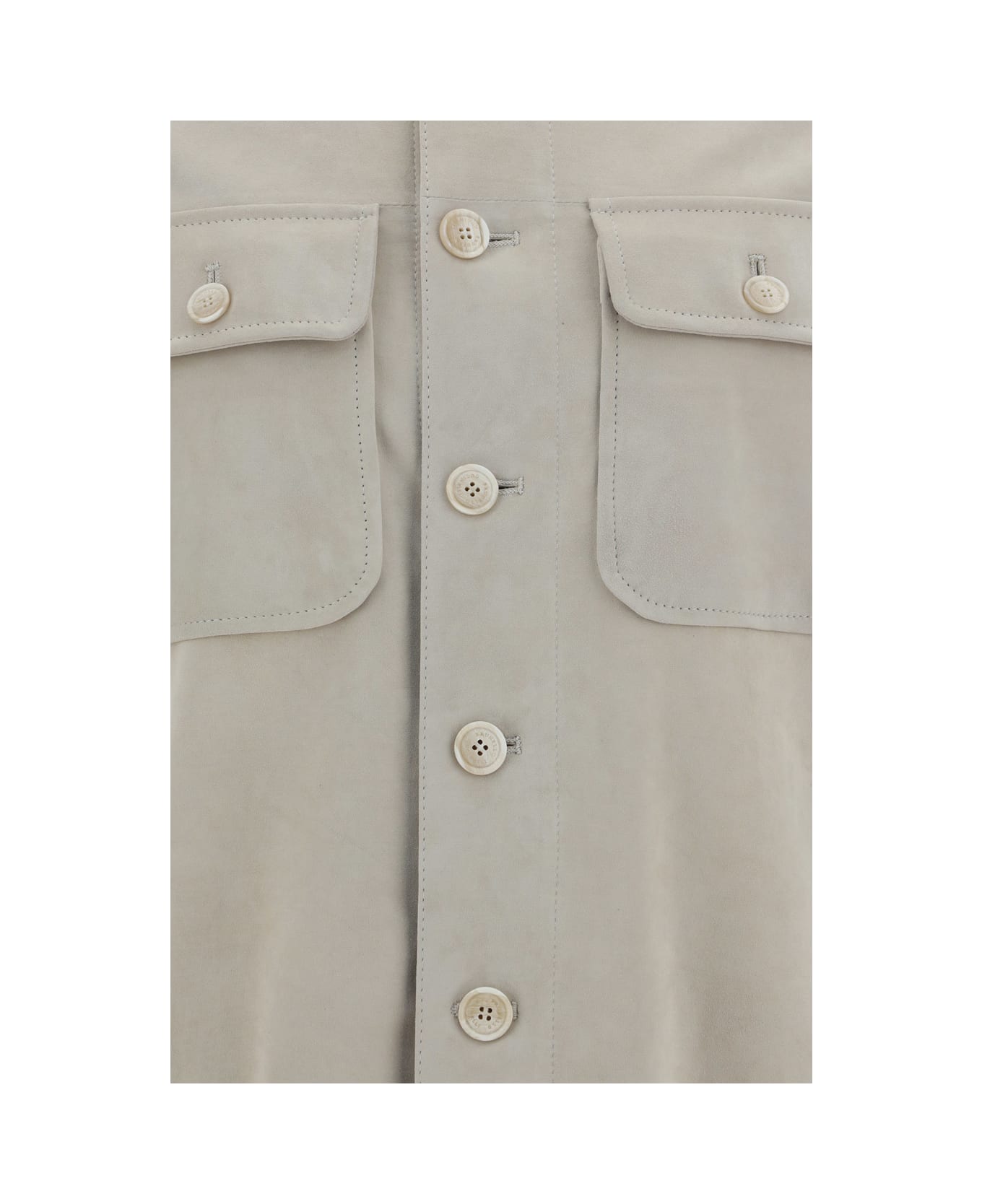 Brunello Cucinelli Jacket - ENGLISH WHITE AVENA レザージャケット