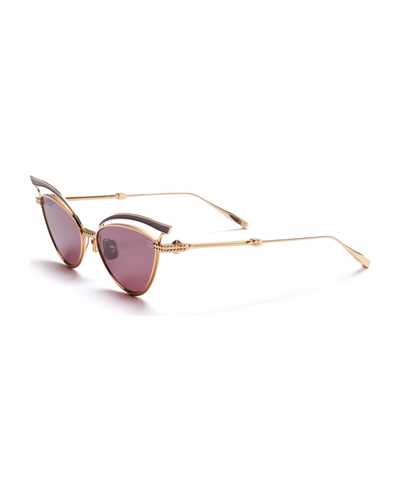 Valentino Eyewear Glassliner - Gold / Burgundy Sunglasses - Gold