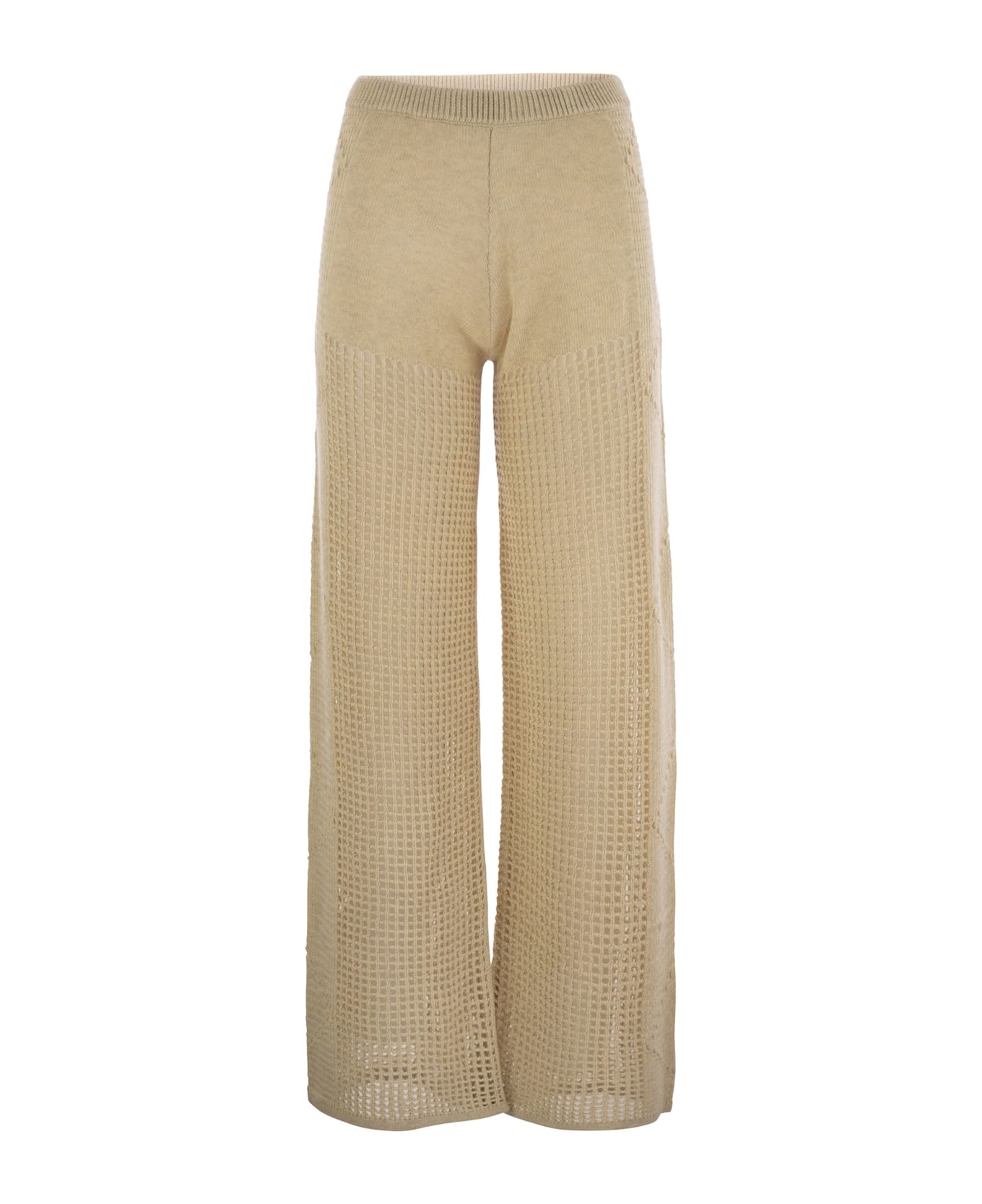 MC2 Saint Barth Alva - Crochet Flare Trousers - Beige