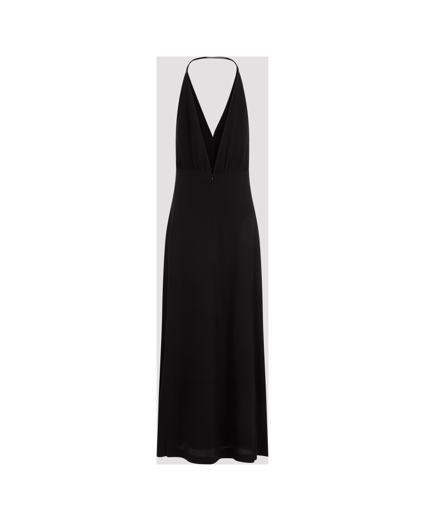 Totême Double-halter Silk Dress - Black