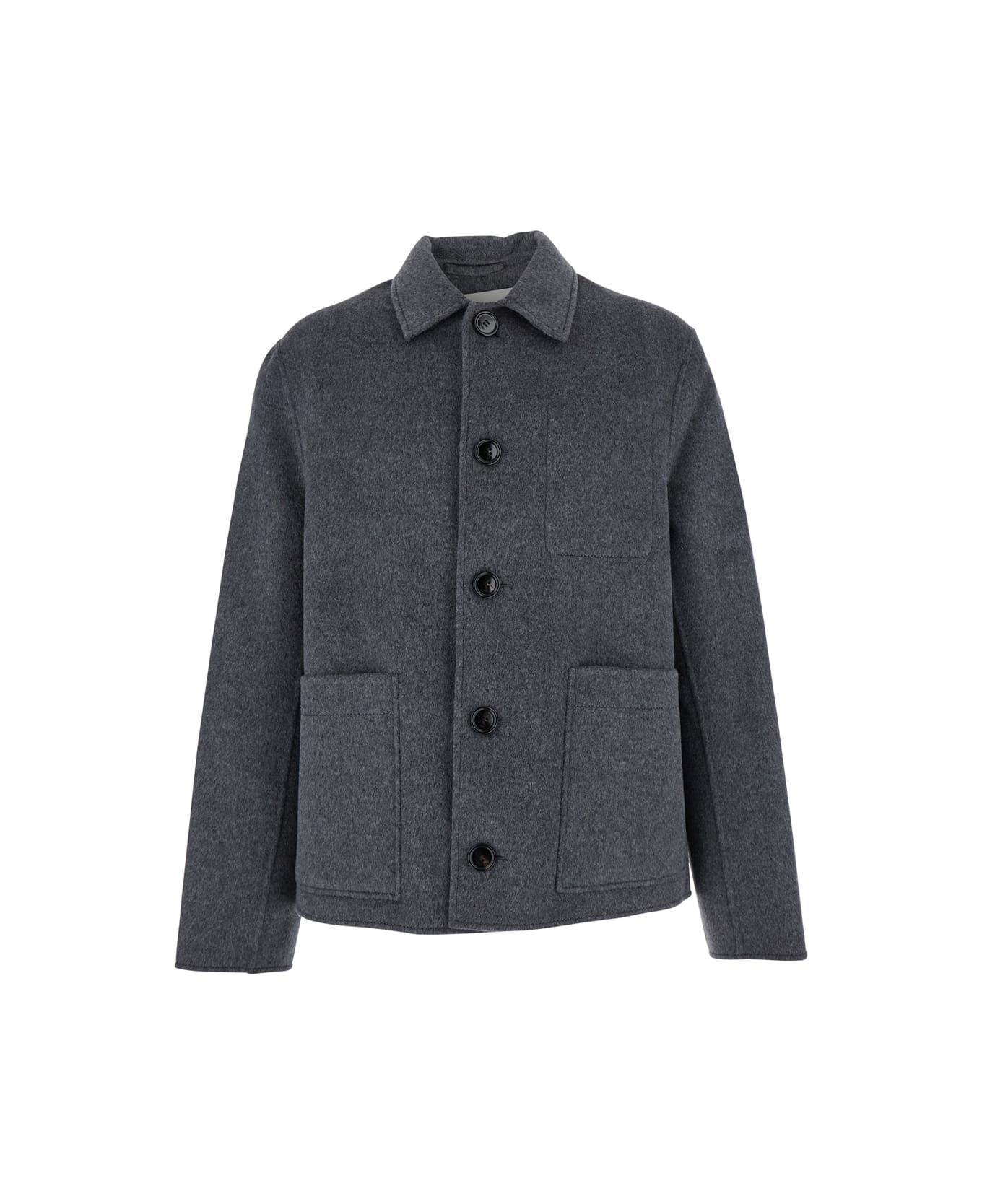 Ami Alexandre Mattiussi Grey Jacket With Classic Lapels And Button Closure In Wool Man - Grey