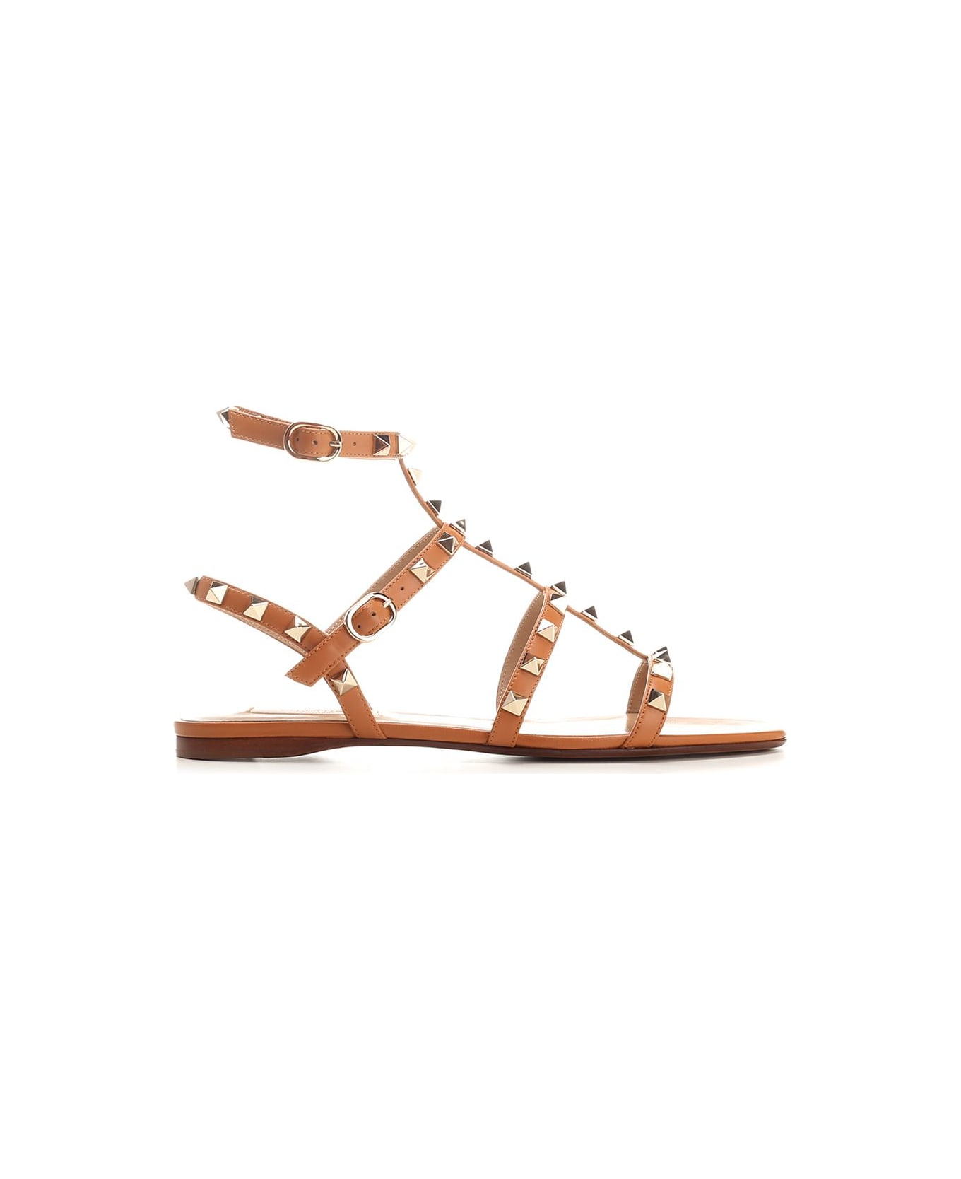 Valentino Garavani 'rockstud' Gladiator Sandals - Almond Beige