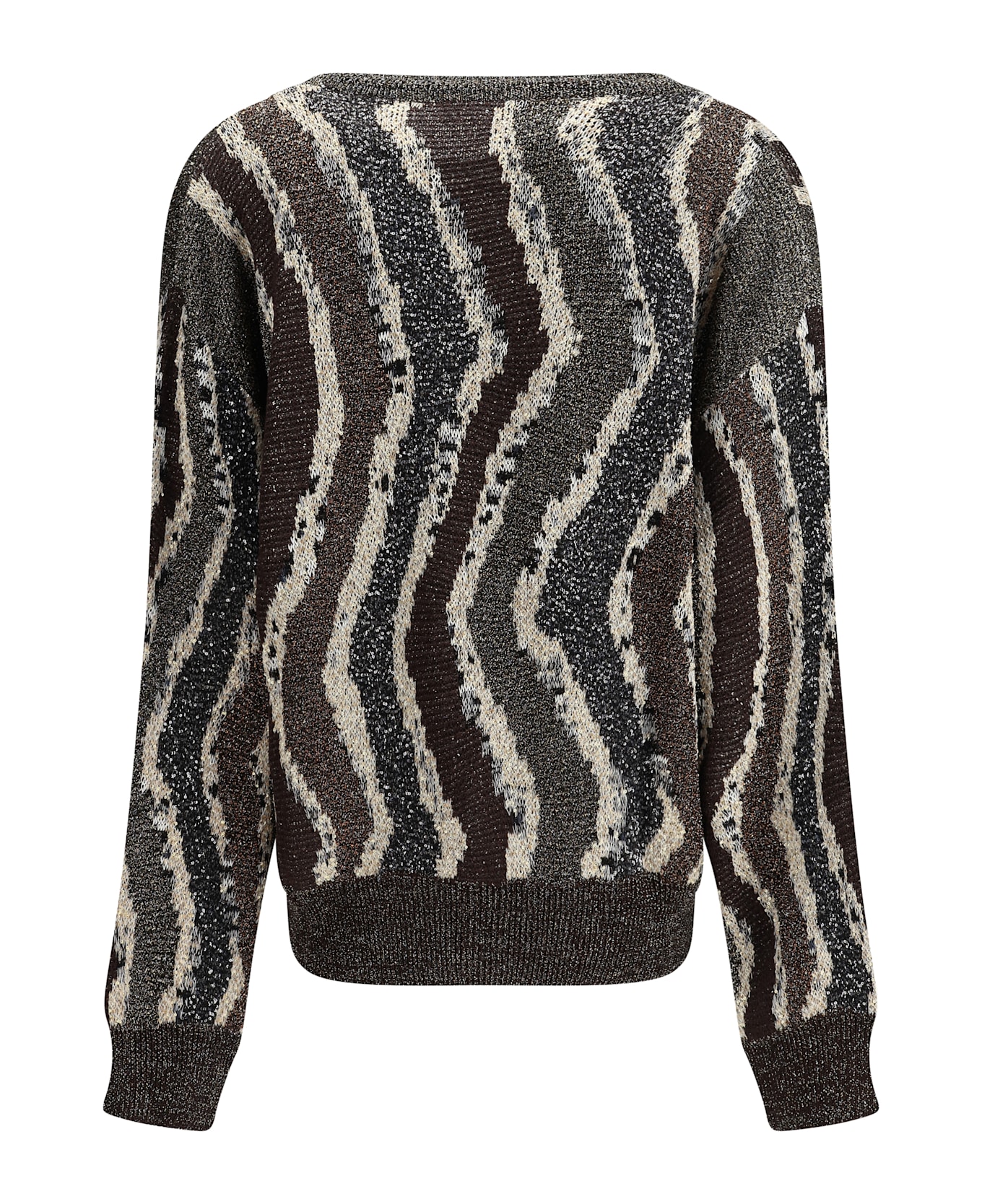 Missoni Wave Pattern Boxy Cardigan - BROWN TONES STRIPES