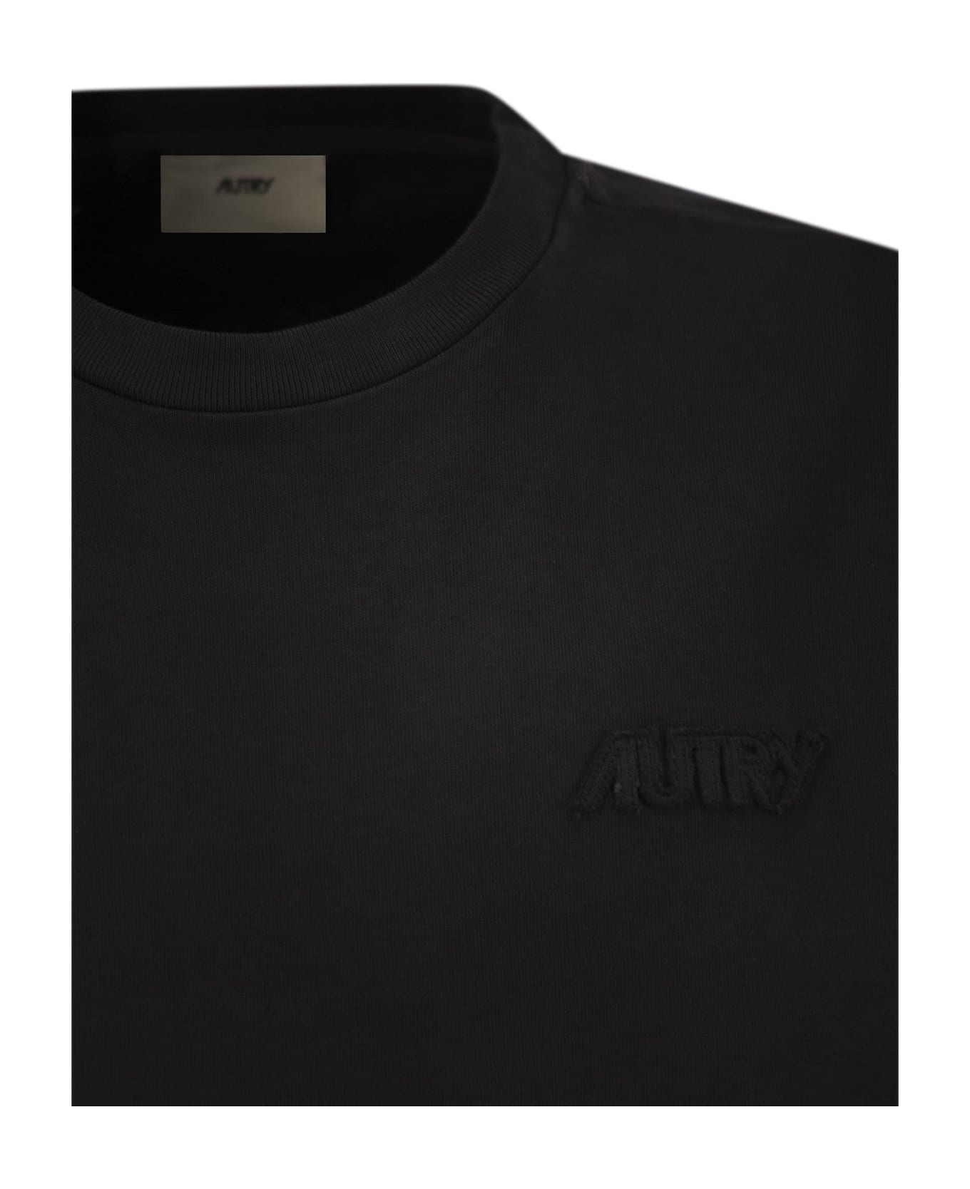 Autry Loose T-shirt In Compact Cotton - Nero