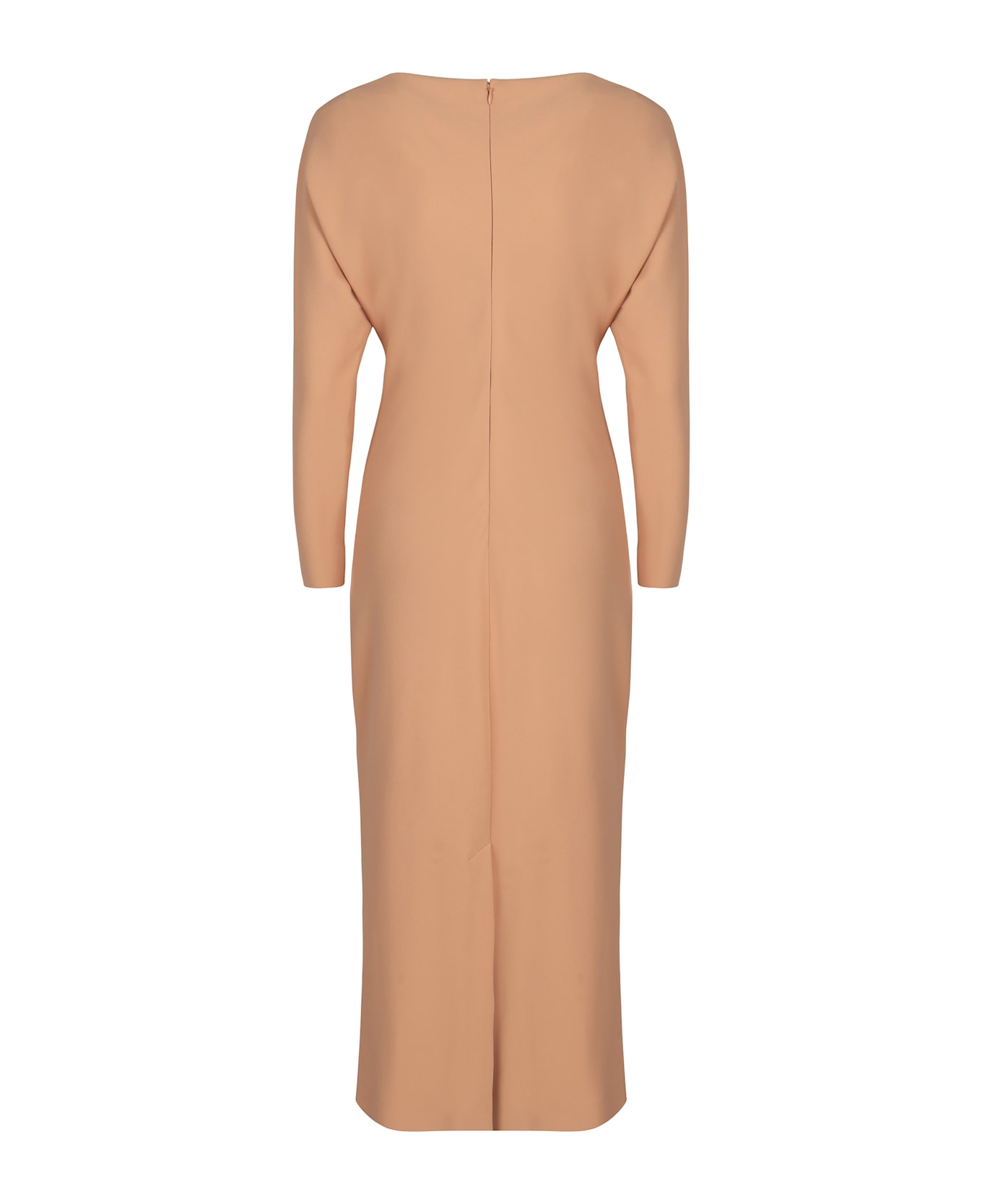 Alberta Ferretti Elegant Long Dress In Soft Fabric - Beige
