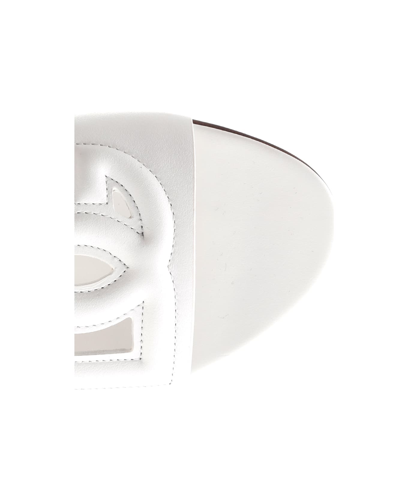 Dolce & Gabbana White 'dg' Flat Sandal - Bianco
