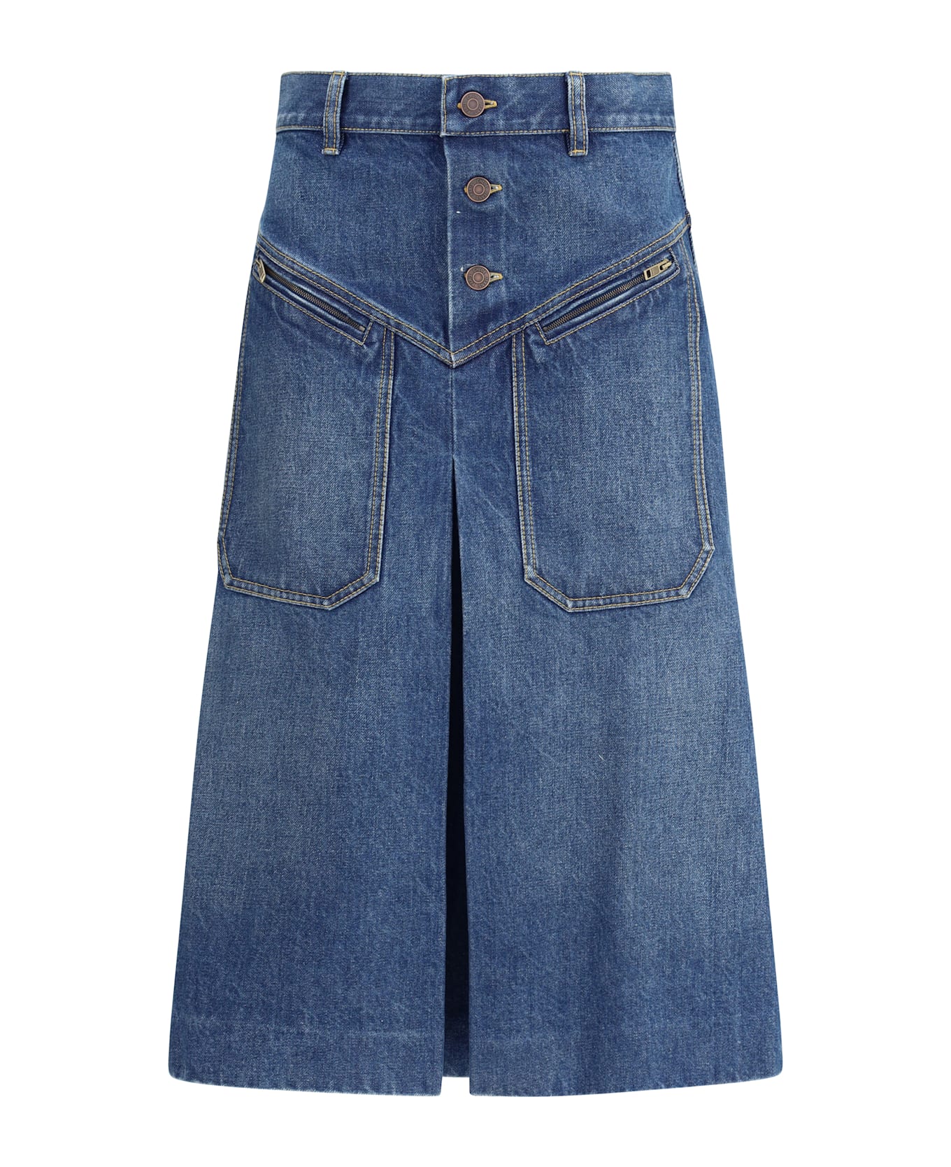 Chloé Denim Midi Skirt