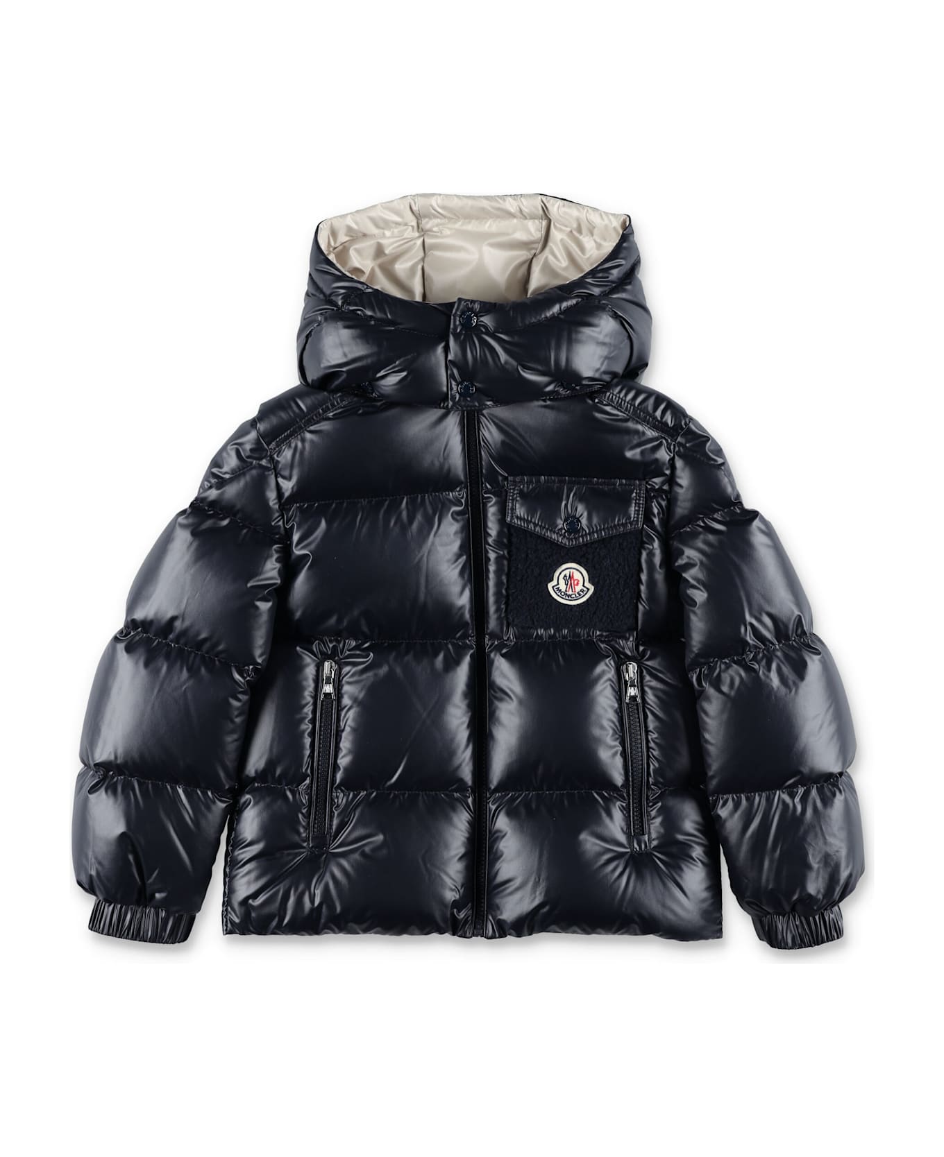 Moncler Kid's Yule Hooded Down Jacket - NAVY