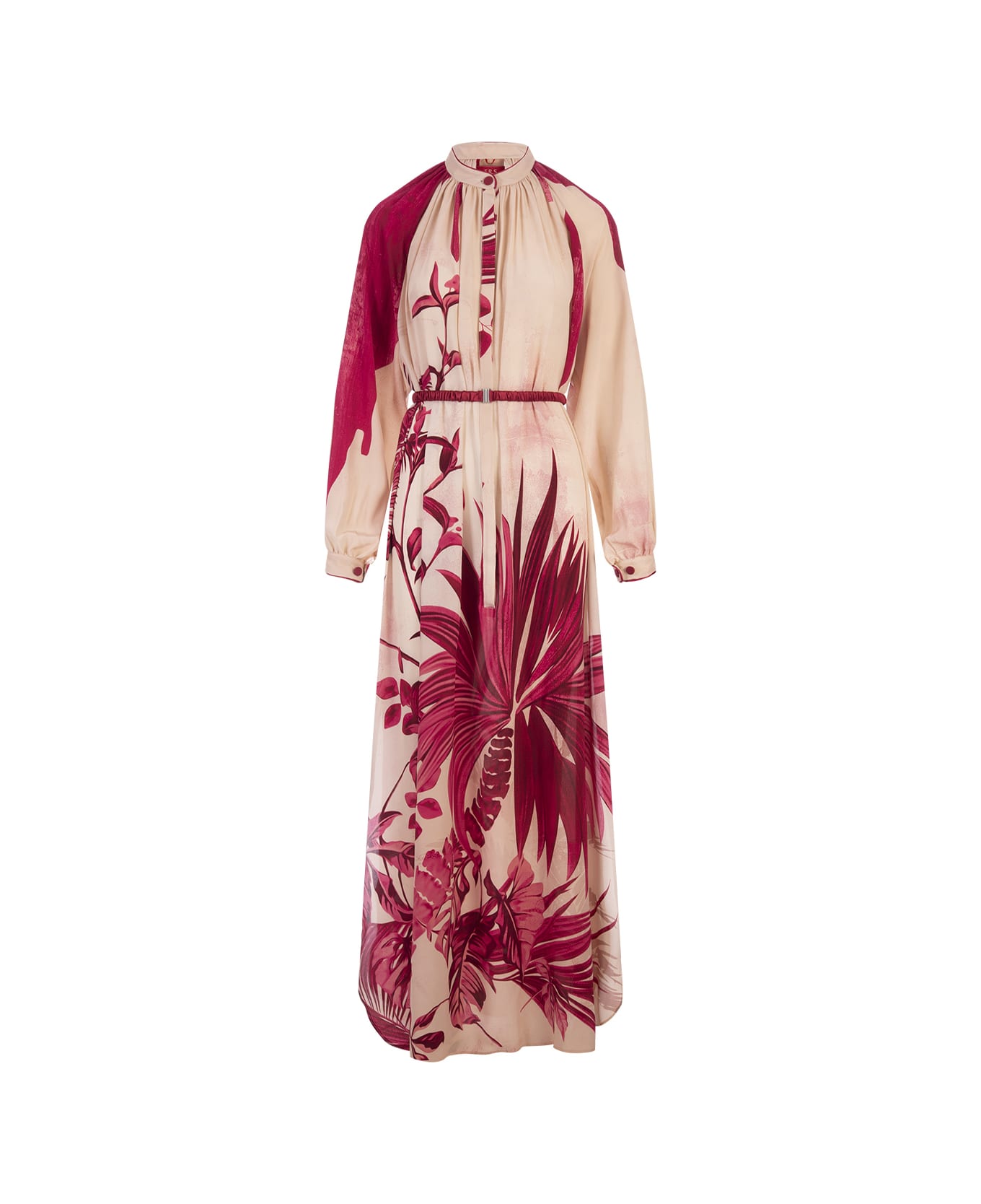 For Restless Sleepers Pink Palms Arione Long Dress - Pink